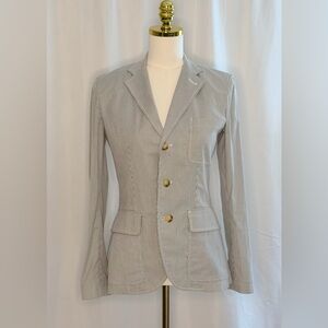 Ralph Lauren Navy and White Striped Blazer Size 2 Modern Preppy Professional